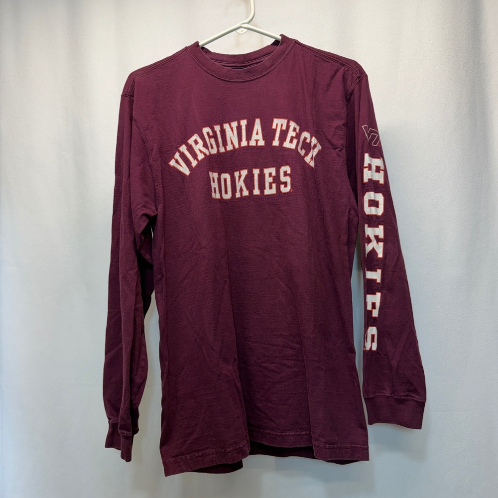 Virginia Tech Hokies T-Shirt Jansport Mens Small Maroon Long Sleeve NCAA